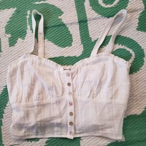 NWT 100% Cotton Crop Top Buttons on the Front